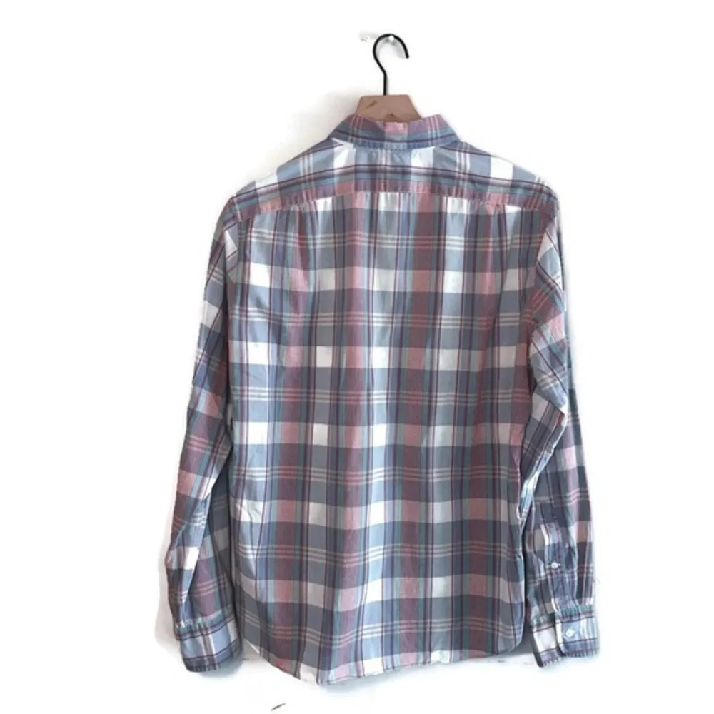 J Crew Slim Fit Grandpa Plaid Button Down Long Sleeve Collared Shirt Mens medium